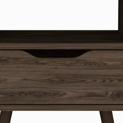 25" Brown Wood One Drawer Nightstand