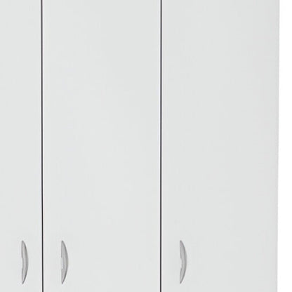 71" White Three Door Two Drawer Combo Dresser