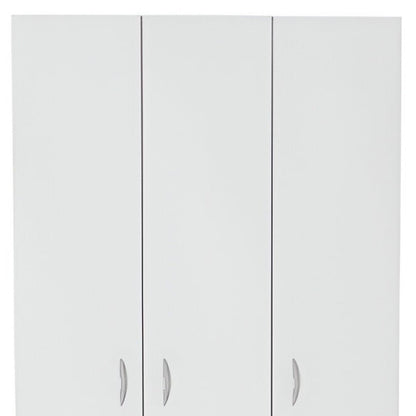71" White Three Door Two Drawer Combo Dresser