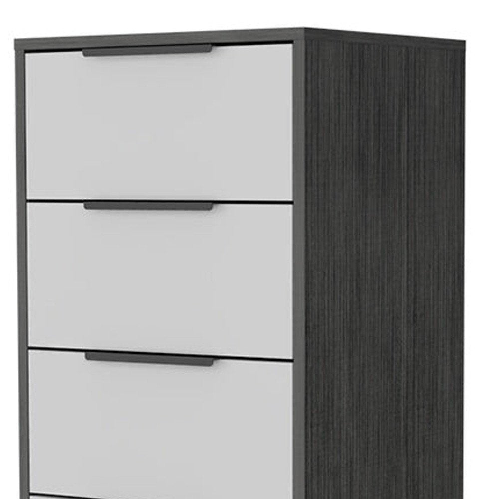 18" White and Natural Five Drawer Standard Chest