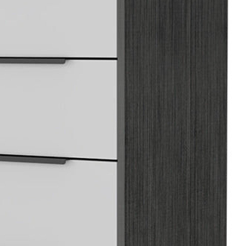 18" White and Natural Five Drawer Standard Chest