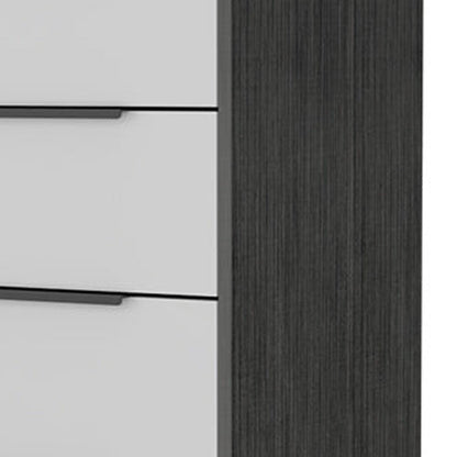 18" White and Natural Five Drawer Standard Chest