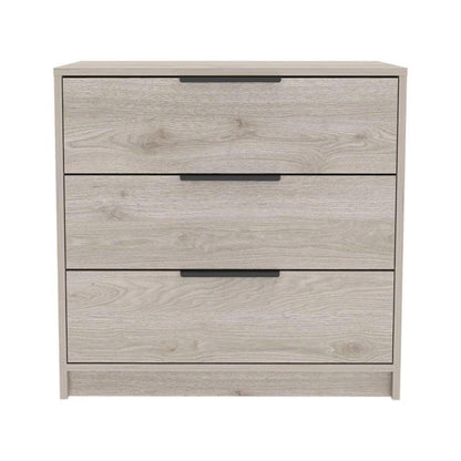28" Light Gray Wood Three Drawer Dresser