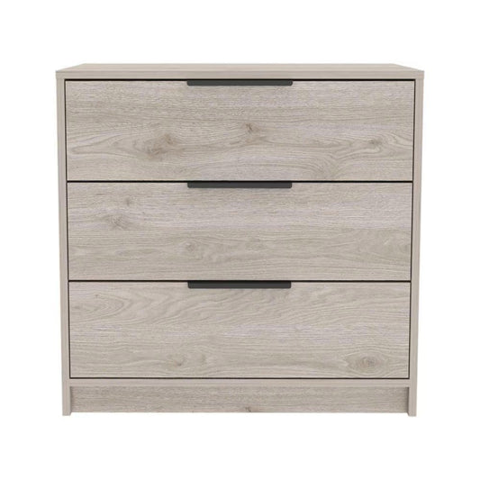 28" Light Gray Wood Three Drawer Dresser