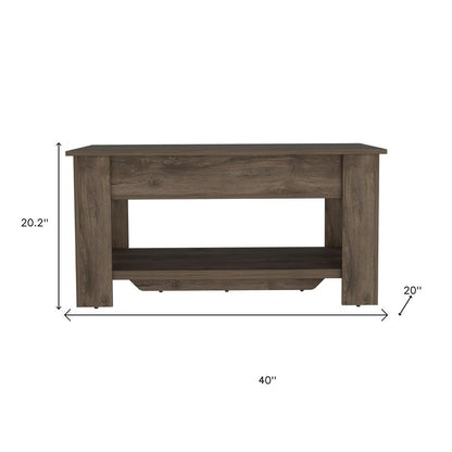 40" Dark Brown Storage Bench with Flip Top
