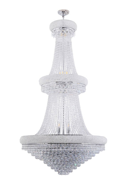 Clear And Silver Empire Multi Light Crystal and Metal Dimmable Chandelier