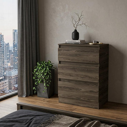 23" Brown Wood Two Drawer Dresser