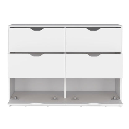 18" White Wood Five Drawer Dresser