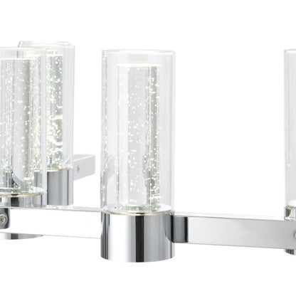 Silver And Clear Candle Style Twelve Light Transparent Metal LED Dimmable Chandelier With Clear Shades