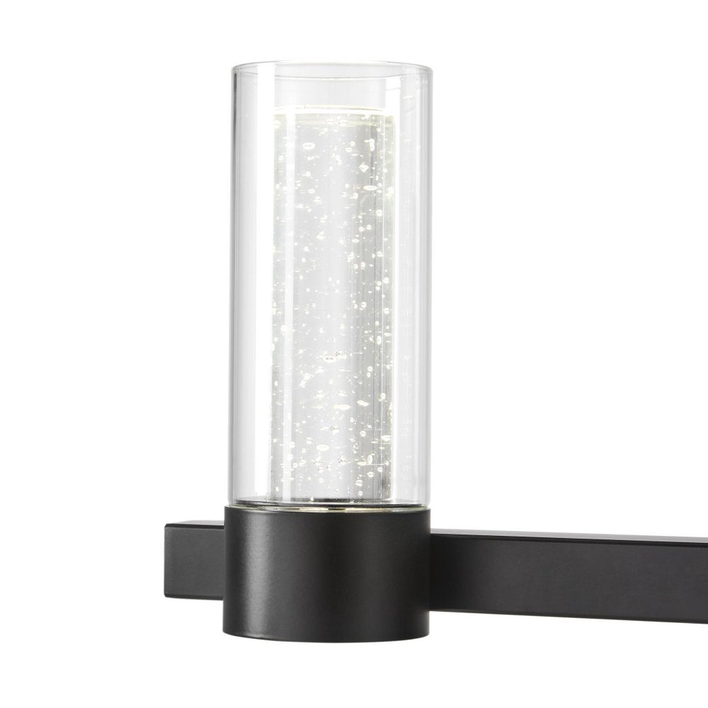 Black And Clear Candle Style Twelve Light Transparent Metal LED Dimmable Chandelier With Clear Shades