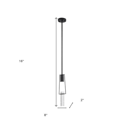 Black And Clear Transparent Metal LED Dimmable Chandelier With Clear Shades