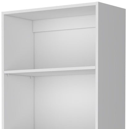 71" White Wood Five Tier Bookcase