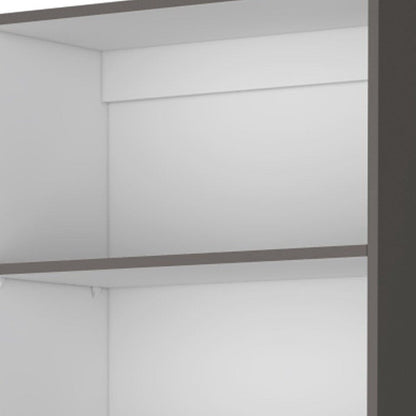 71" Gray And White Wood Five Tier Bookcase