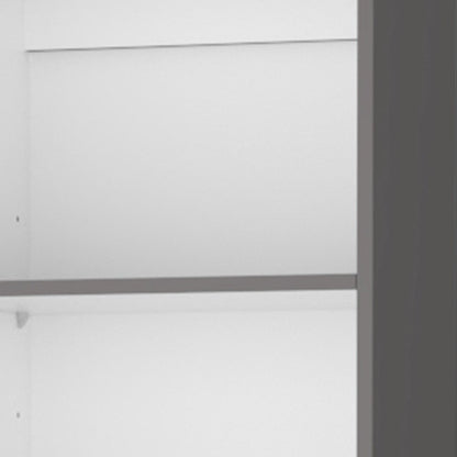 71" Gray And White Wood Five Tier Bookcase