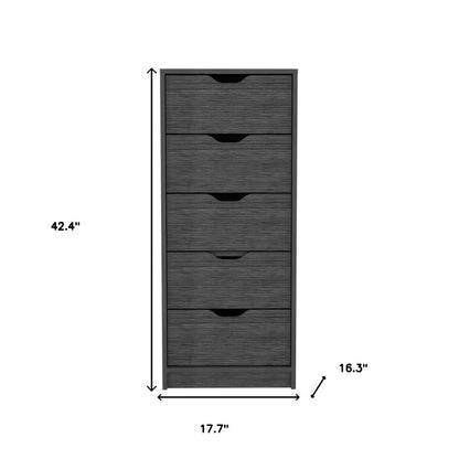 18" White Five Drawer Standard Chest