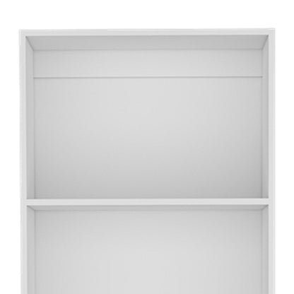 71" White Wood Four Tier Bookcase