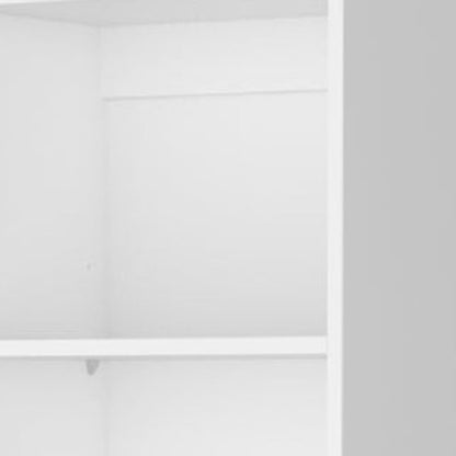 71" White Wood Five Tier Bookcase