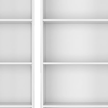 Set of Two White Wood Five Tier Modular Bookcase