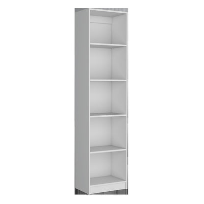 Set of Two White Wood Five Tier Modular Bookcase