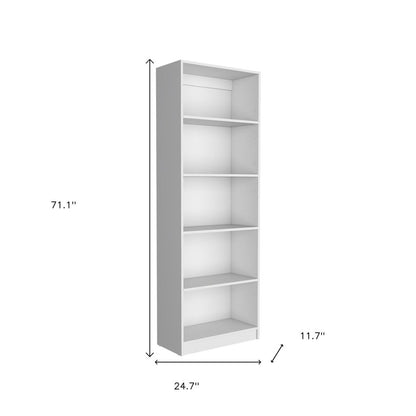 Set of Two White Wood Five Tier Modular Bookcase