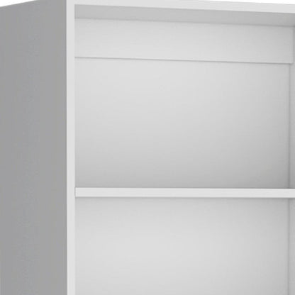 Set of Two White Wood Five Tier Modular Bookcase with Two Doors
