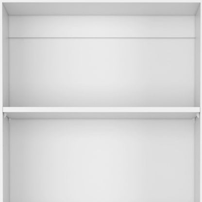 Set of Three White Wood Five Tier Modular Bookcase