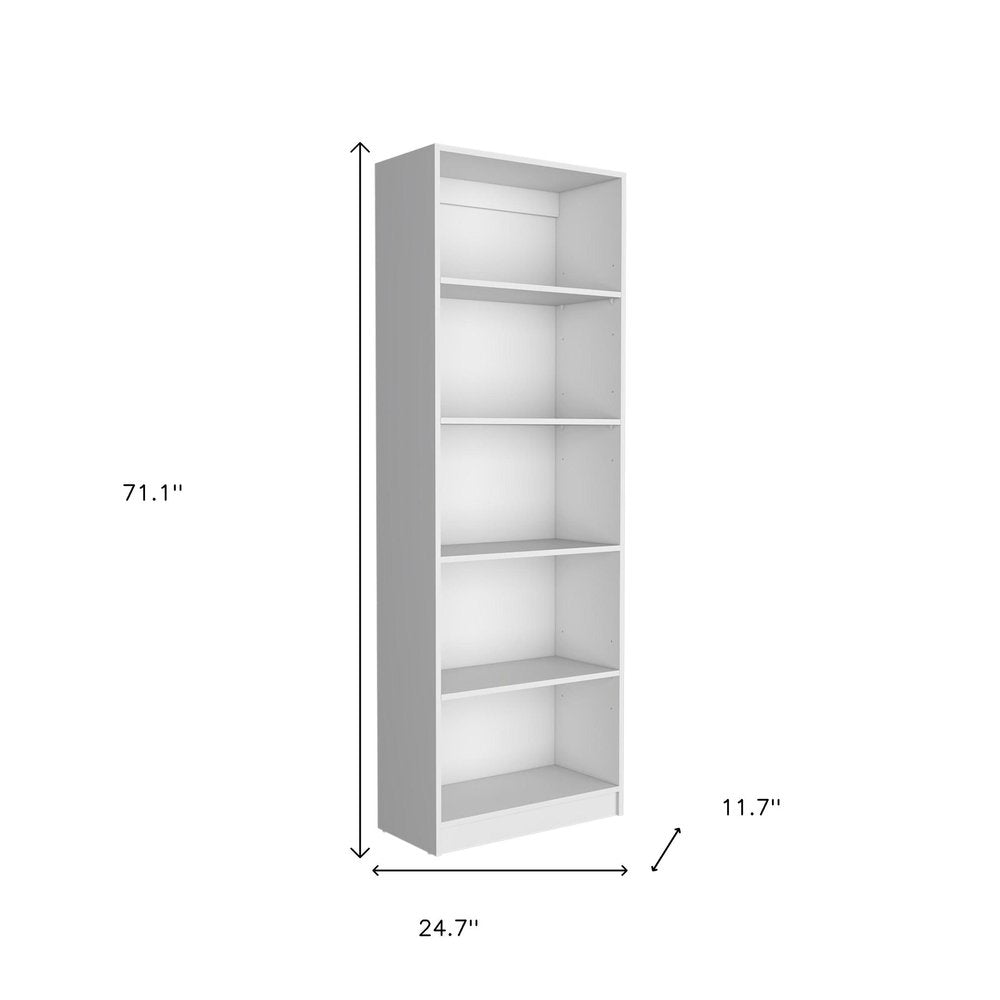 Set of Three White Wood Five Tier Modular Bookcase