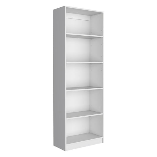 Set of Three White Wood Five Tier Modular Bookcase