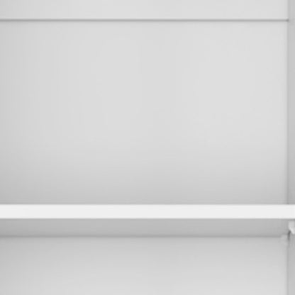 Set of Three White Wood Five Tier Modular Bookcase with Four Doors