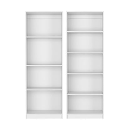 Set of Two White Wood Nine Tier Modular Bookcase