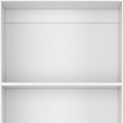 Set of Three White Wood Twelve Tier Modular Bookcase with Two Doors