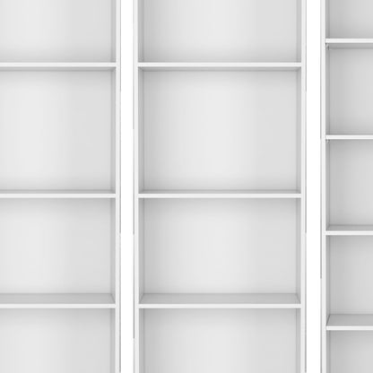 Set of Three White Wood Thirteen Tier Modular Bookcase