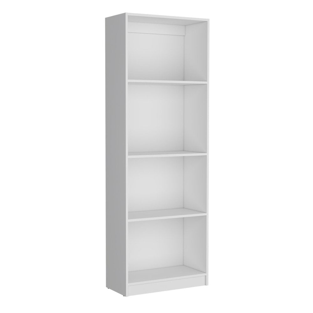 Set of Three White Wood Fourteen Tier Modular Bookcase