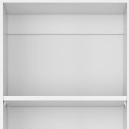 Set of Two White Wood Five Tier Modular Bookcase with Two Doors