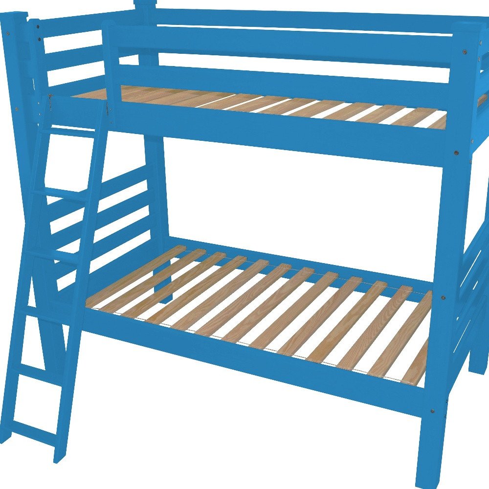 Blue Twin Traditional Solid Wood Bunk Bed