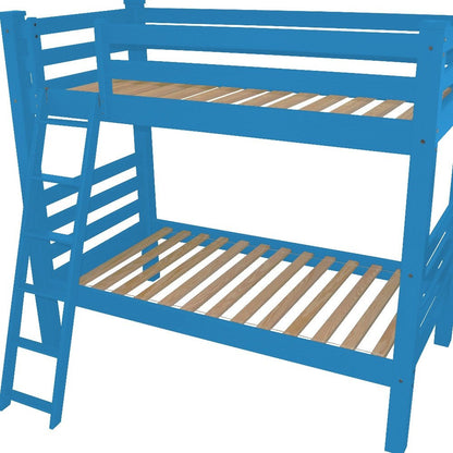Blue Twin Traditional Solid Wood Bunk Bed