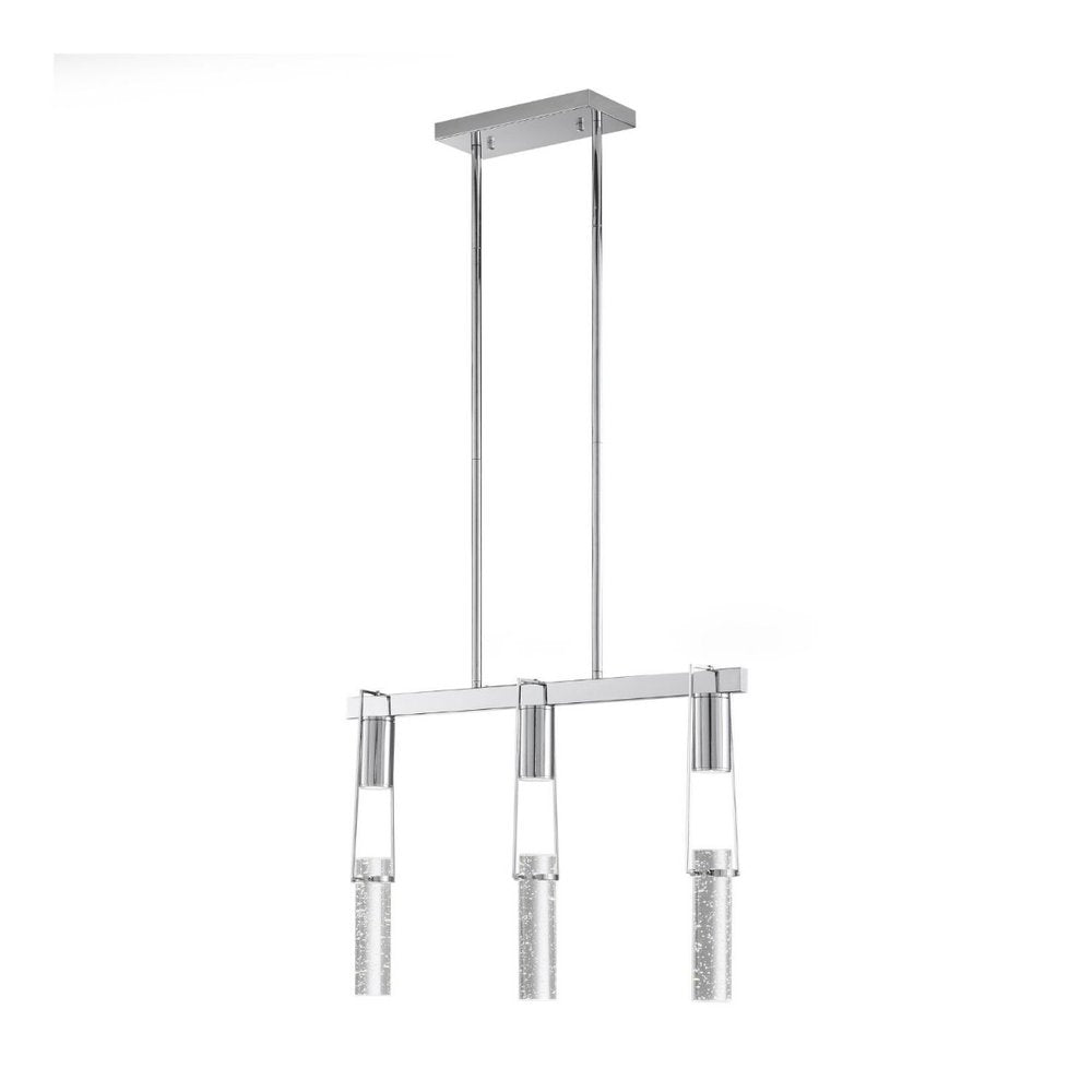 Silver And Clear Three Light Metal Dimmable Smart Enabled Chandelier With Clear Shades