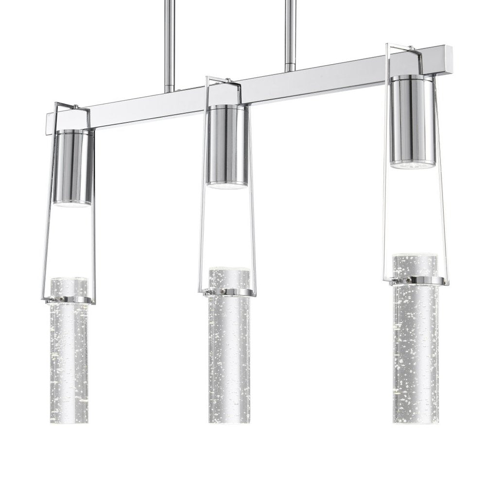 Silver And Clear Three Light Metal Dimmable Smart Enabled Chandelier With Clear Shades