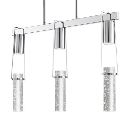 Silver And Clear Three Light Metal Dimmable Smart Enabled Chandelier With Clear Shades