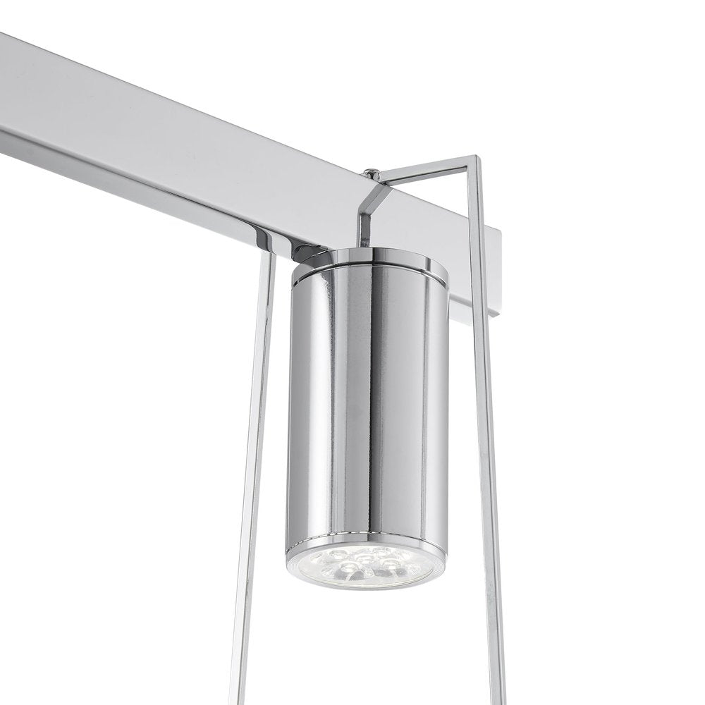 Silver And Clear Three Light Metal Dimmable Smart Enabled Chandelier With Clear Shades