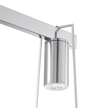 Silver And Clear Three Light Metal Dimmable Smart Enabled Chandelier With Clear Shades