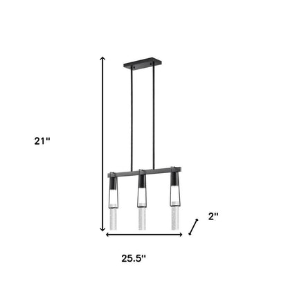 Black And Clear Three Light Metal Dimmable Smart Enabled Chandelier With Clear Shades