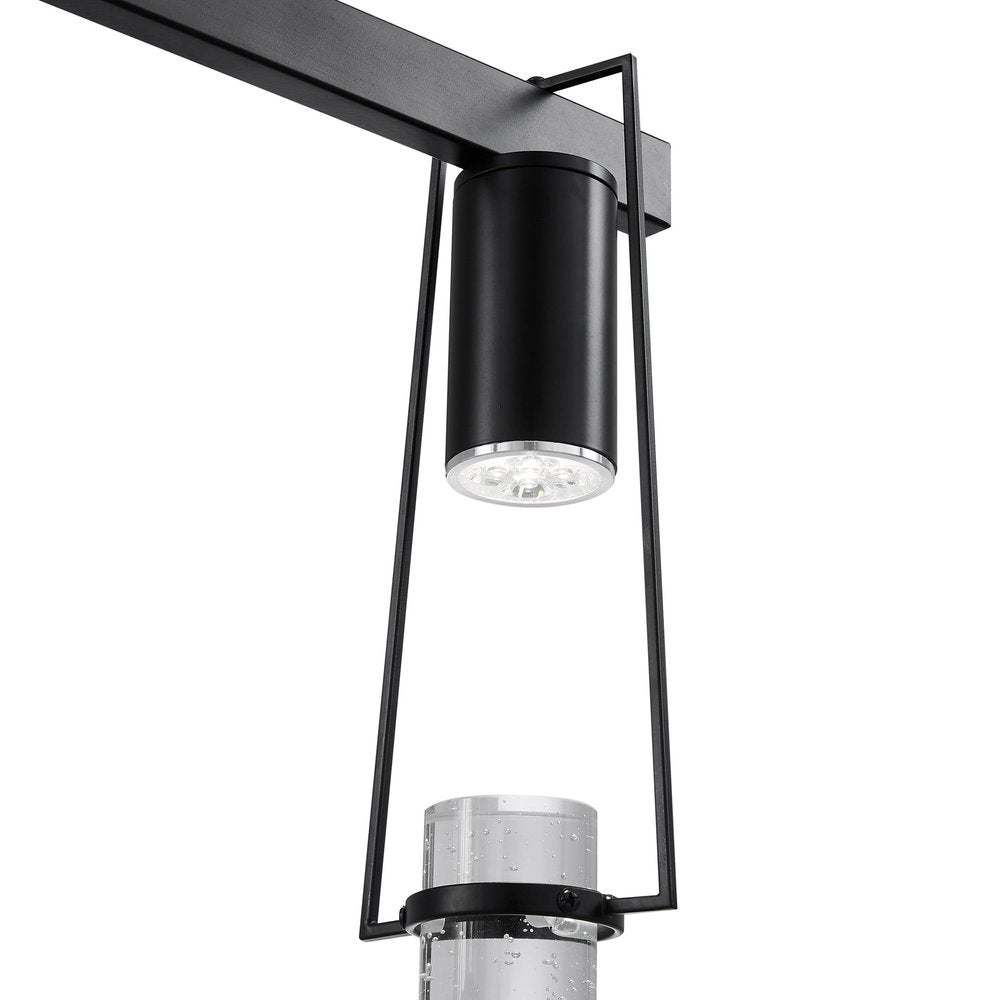 Black And Clear Five Light Metal Dimmable Smart Enabled Chandelier With Clear Shades