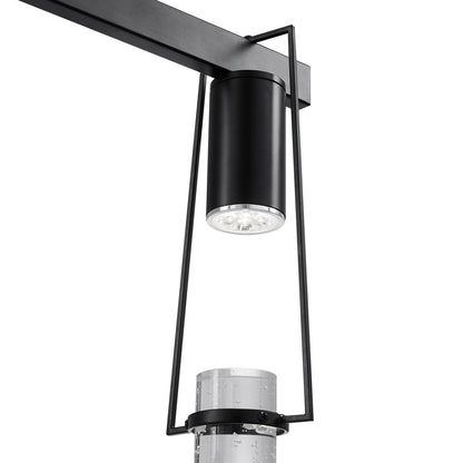 Black And Clear Five Light Metal Dimmable Smart Enabled Chandelier With Clear Shades