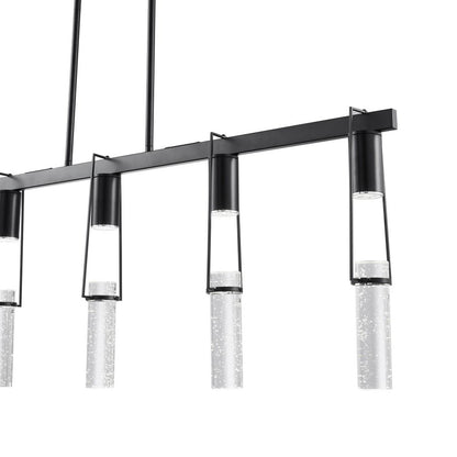 Black And Clear Five Light Metal Dimmable Smart Enabled Chandelier With Clear Shades