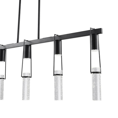 Black And Clear Five Light Metal Dimmable Smart Enabled Chandelier With Clear Shades