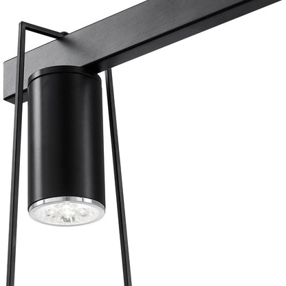 Black And Clear Five Light Metal Dimmable Smart Enabled Chandelier With Clear Shades