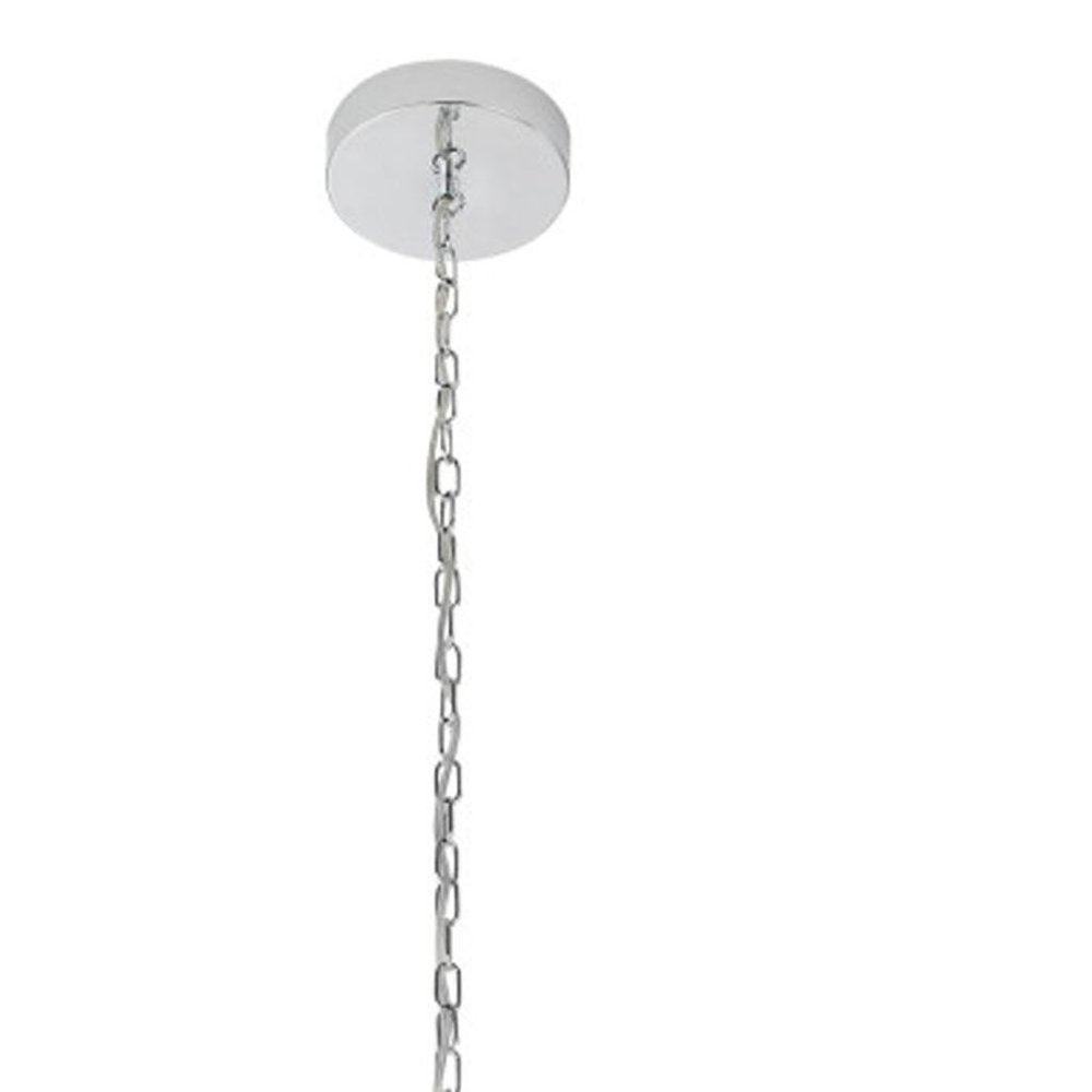 Silver And Clear Candle Style Eight Light Metal Dimmable Smart Enabled Chandelier With Clear Shades