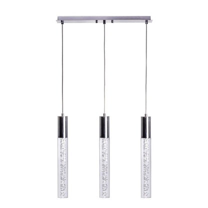 Black And Clear Three Light Transparent Metal Dimmable Smart Enabled Chandelier With Clear Shades