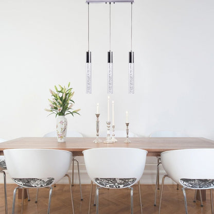 Black And Clear Three Light Transparent Metal Dimmable Smart Enabled Chandelier With Clear Shades